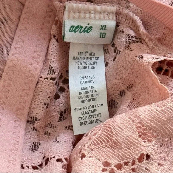 New Aerie Dusty Rose Wireless Lace Bra Bralette Removable Pads size XL - Picture 4 of 4